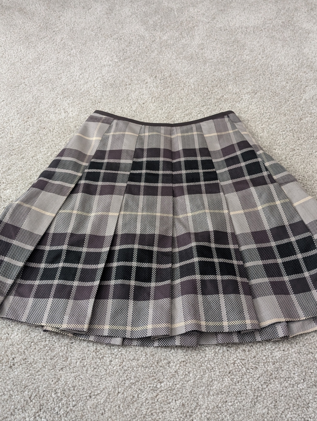 Moschino Aeffe Vintage Brown Multicolor Plaid Skirt 8